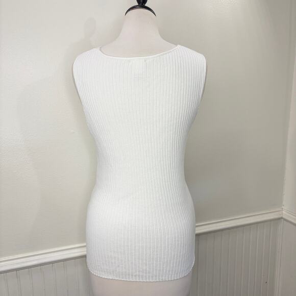 Old Navy Size L Sleeveless Knit Top Y2K Babydoll Perfect Fit Vintage Faux Wrap - Picture 3 of 13